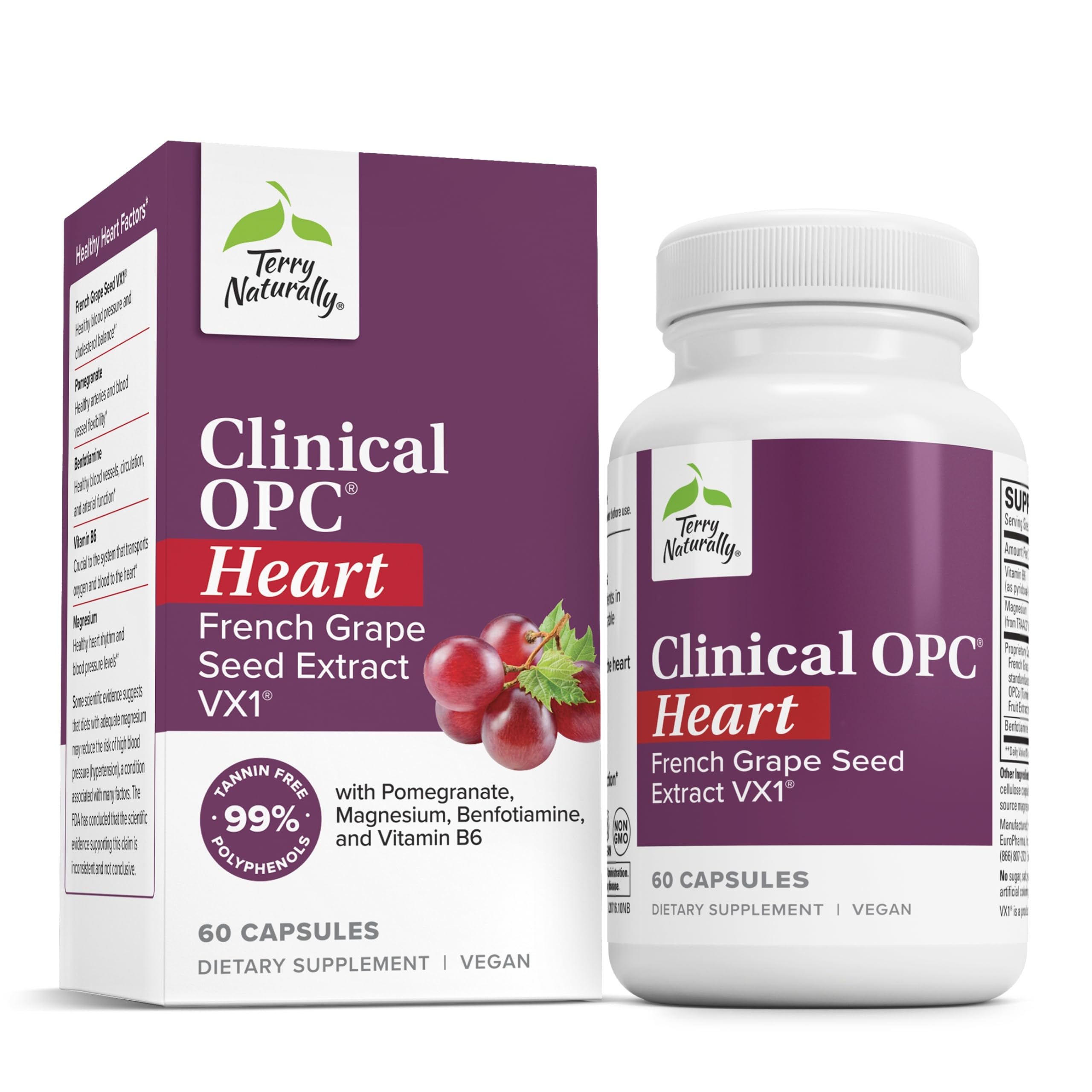 Terry Naturally OPC Heart, botella vertiendo, posible apoyo a la circulación y la salud del corazón