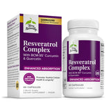 Terry Naturally Resveratrol Complex, botella de cápsulas, soporte antioxidante para vitalidad diaria.