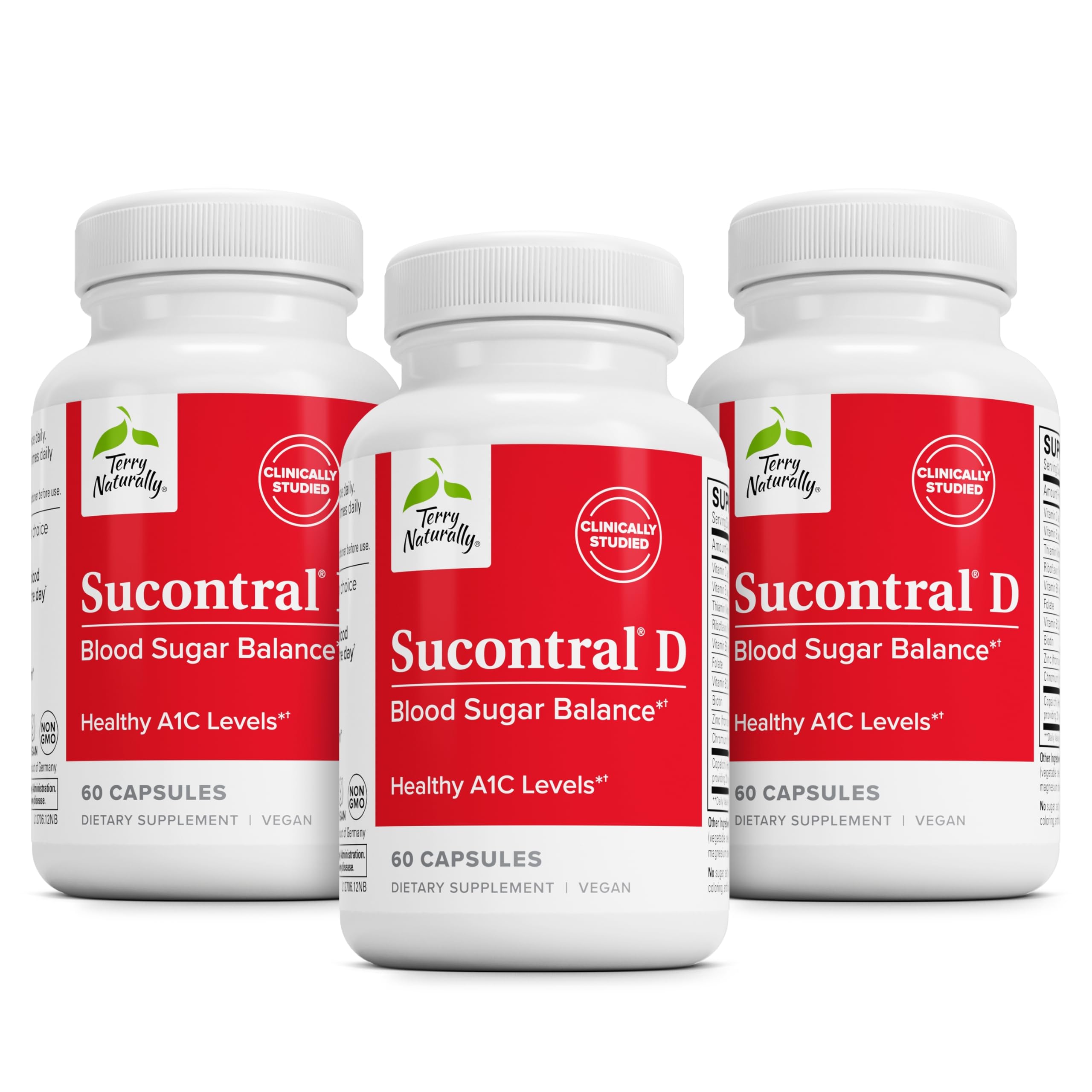 Terry Naturally Sucontral D: cápsulas veganas que apoyan la absorción de nutrientes.