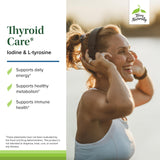 Terry Naturally Thyroid Care: cápsulas visibles en el frasco para rutina diaria