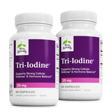 Terry Naturally Tri-Iodine: botella de 60 cápsulas para soporte hormonal.