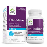Terry Naturally Tri-Yodo en botella: posible apoyo para la salud tiroidea y equilibrio hormonal.