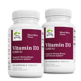 Botella de Terry Naturally Vitamina D3 con sabor a bayas para soporte óseo