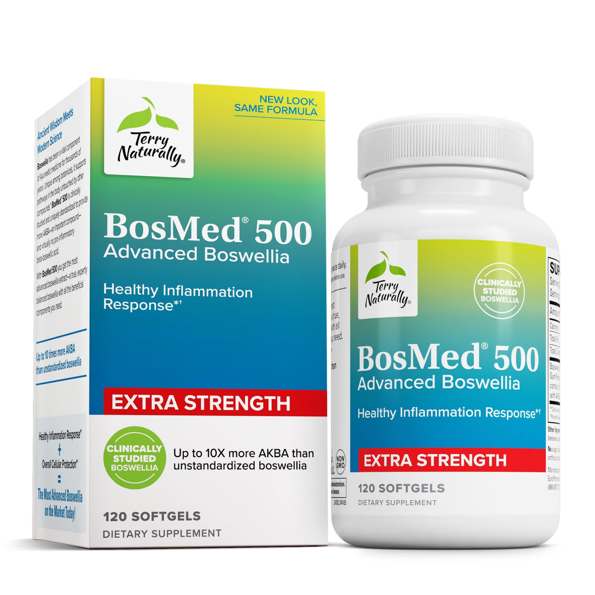 Terry Naturally BosMed 500, botella mostrada, posible apoyo respiratorio natural