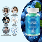 Gominas Tewuky Magnesium Glycinato sabor arándano, fácil de masticar para el día a día