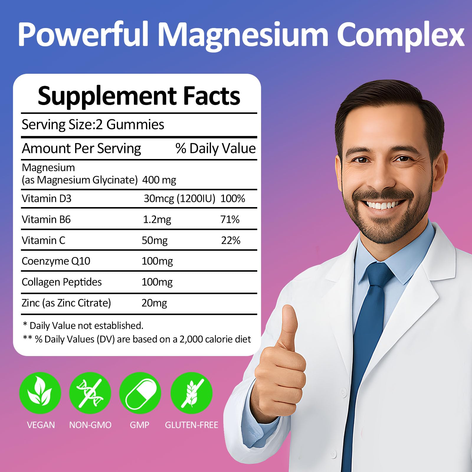 Tewuky glicinato de magnesio gummies etiqueta vegana de calidad