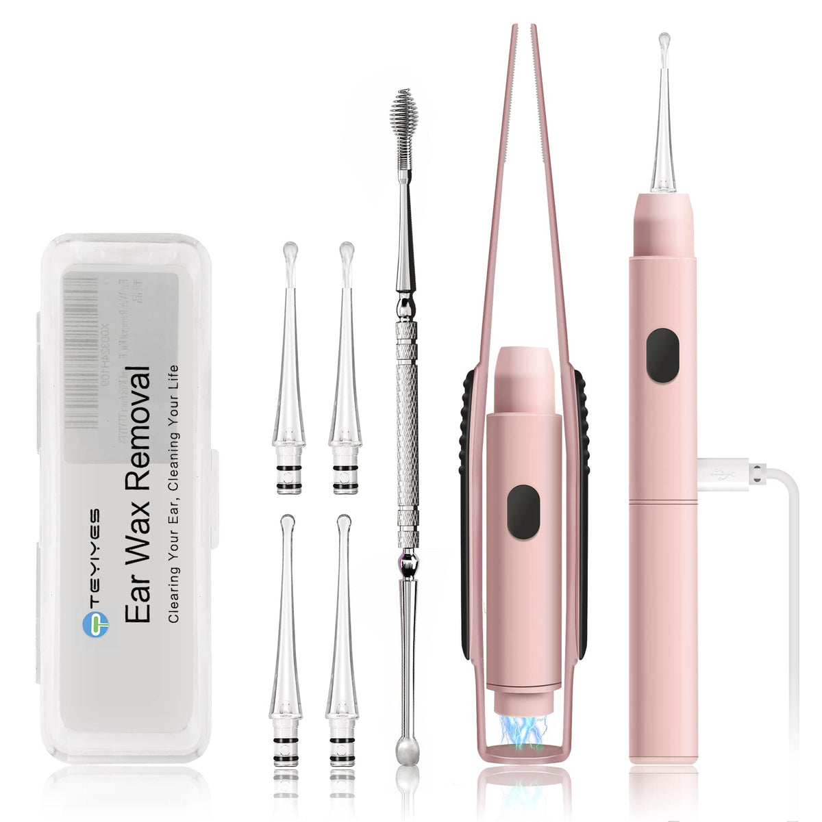 TEYIYES kit de limpieza de oídos con luz para uso seguro en casa.