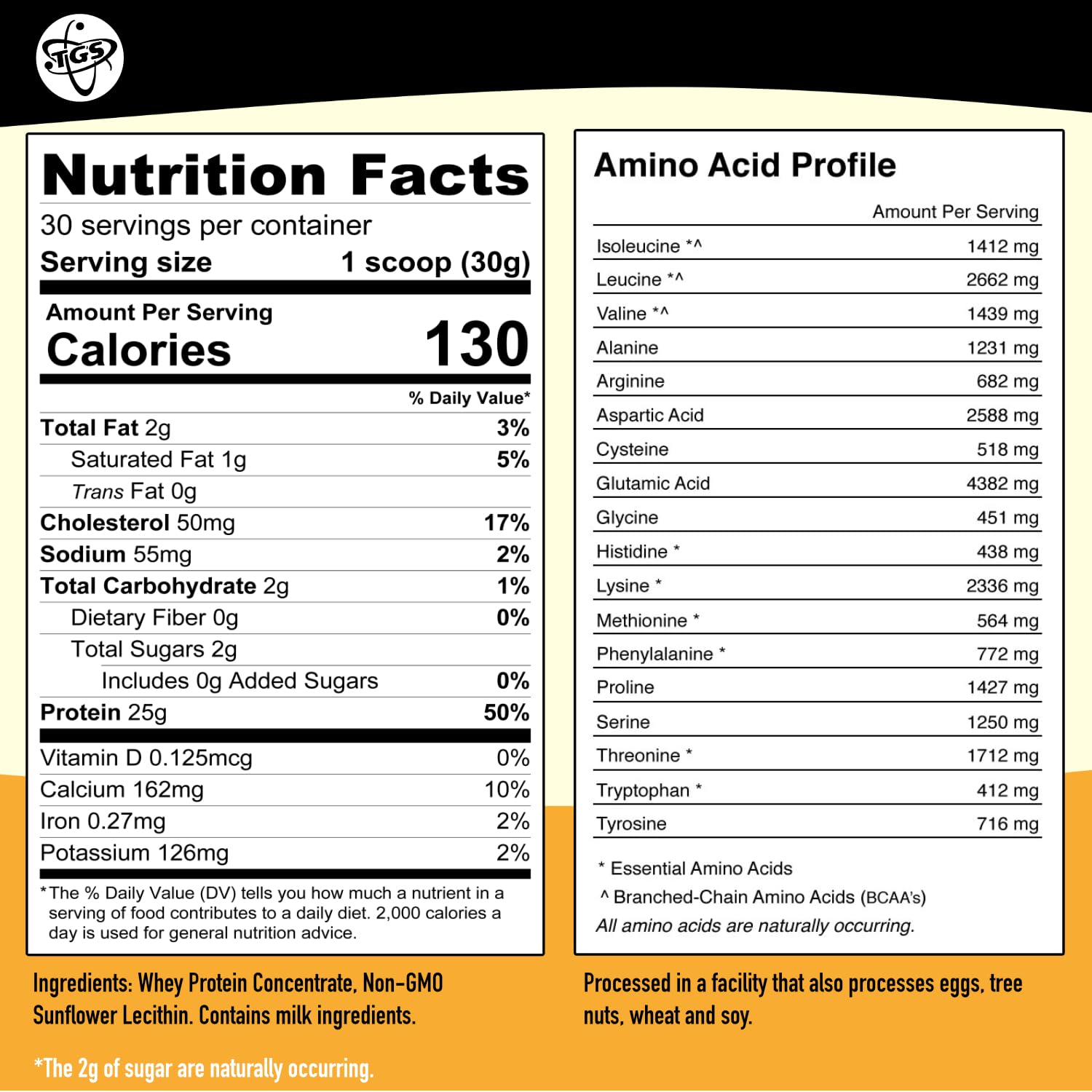 TGS Nutrition Proteína de Suero para pre y post entrenamiento, mezcla suave.
