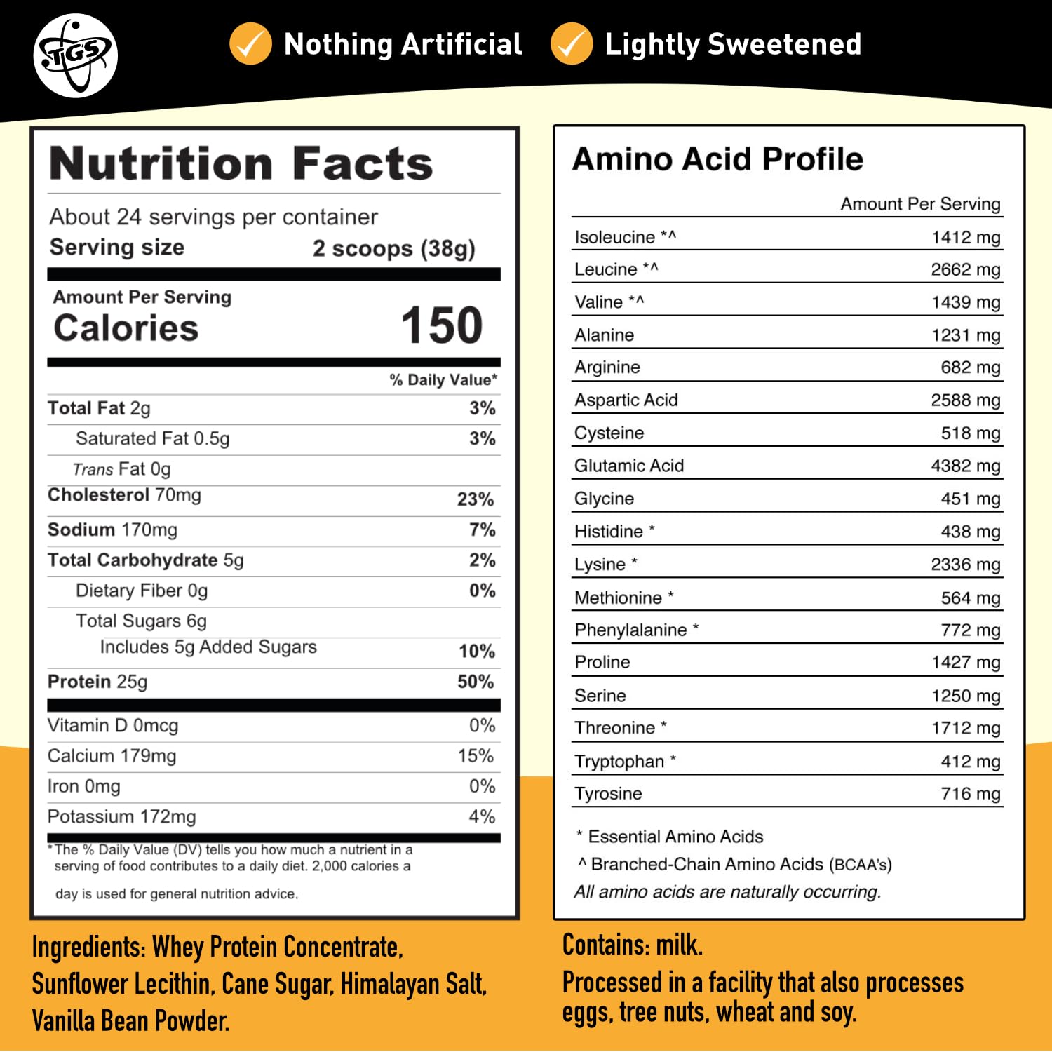 TGS Nutrition proteína vainilla: batido suave sin grumos