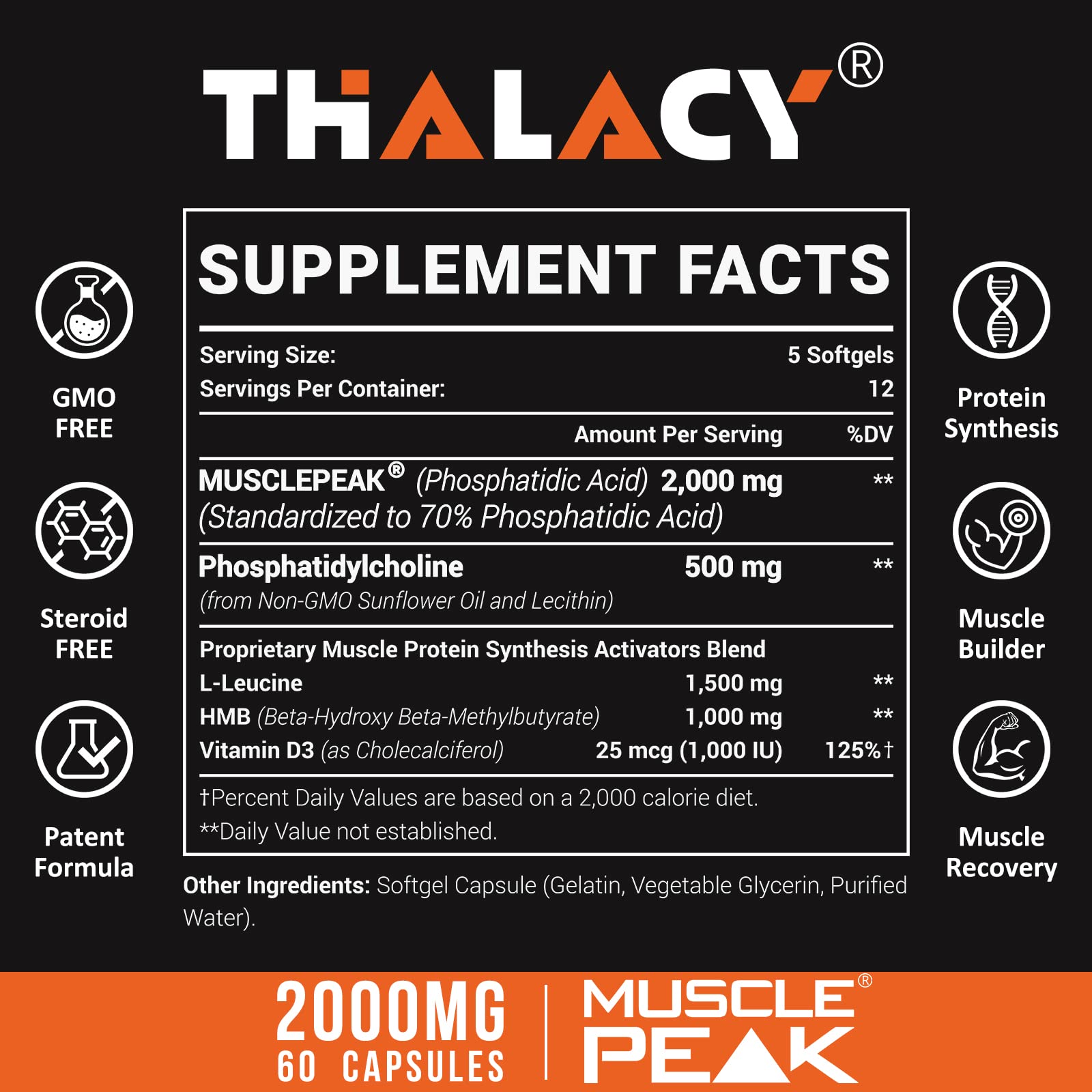Thalacy PA liposomal cápsulas, mayor biodisponibilidad para rendimiento muscular.