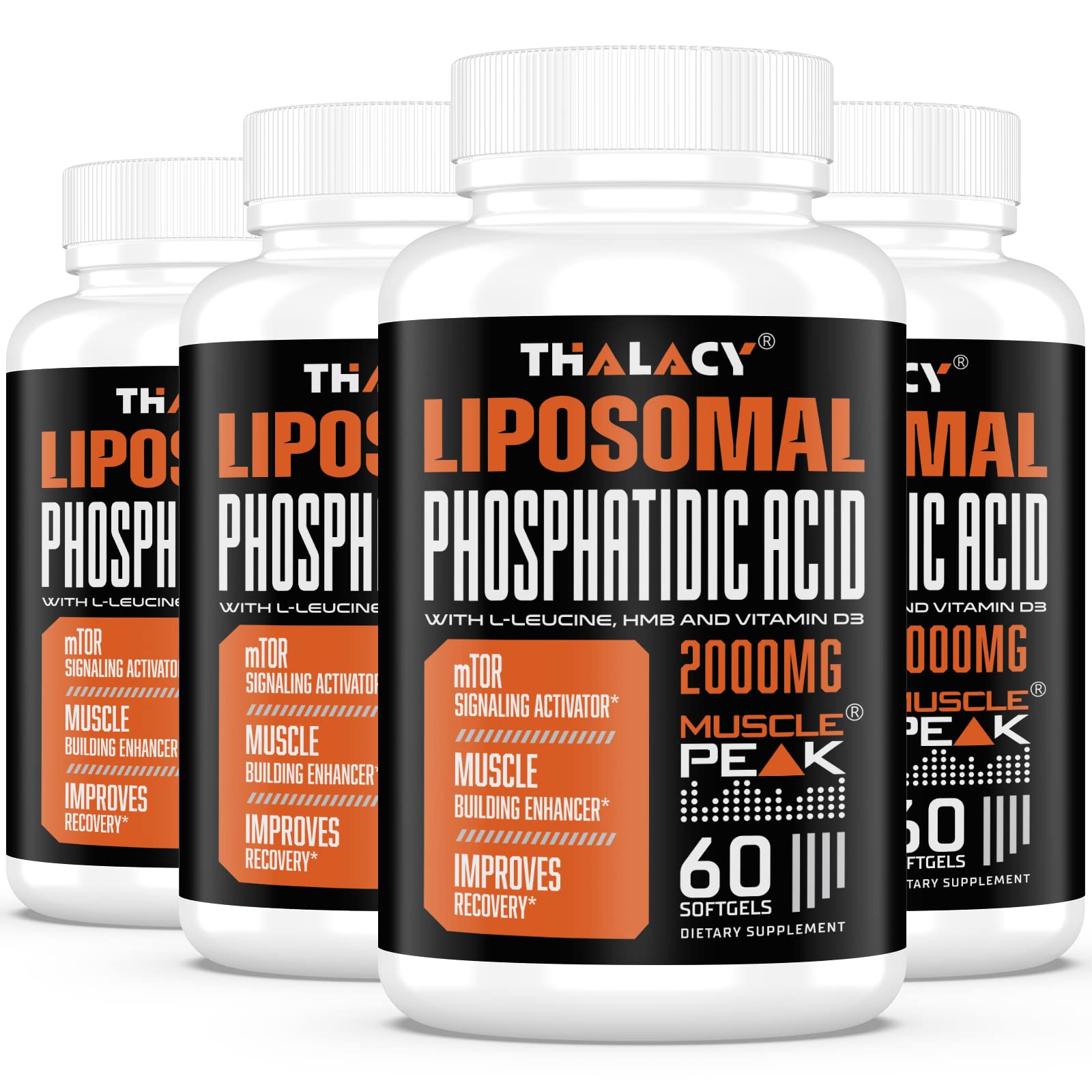 Thalacy cápsulas en botella, apoyo a la síntesis de proteína muscular