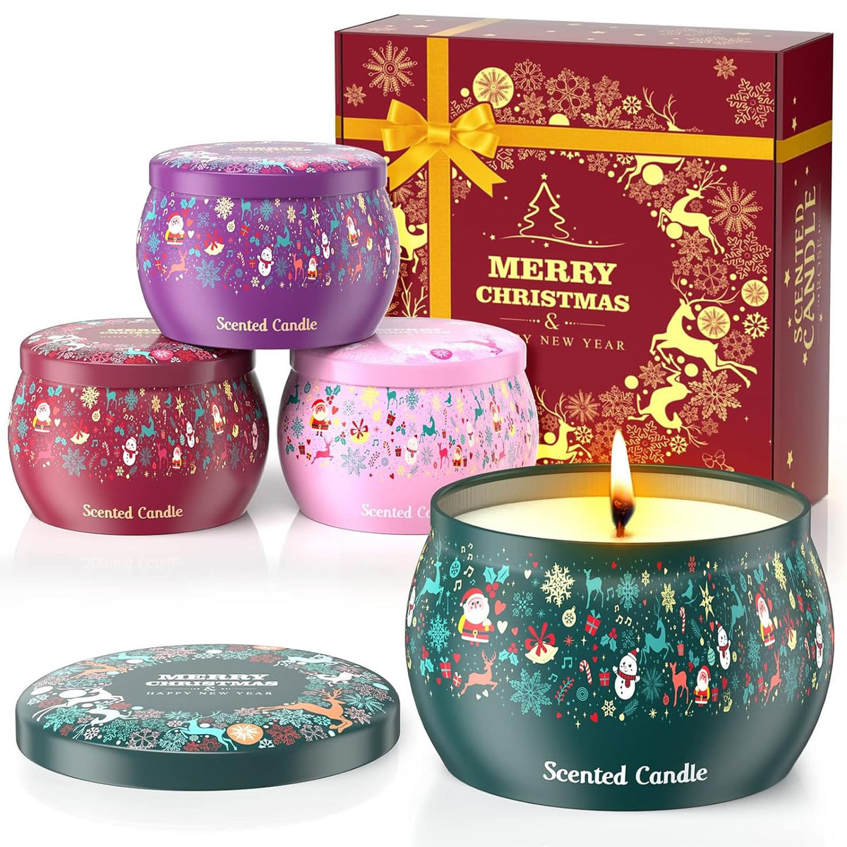 THAUSDAS velas aromáticas conjunto regalo de 4 piezas para ambientar y disfrutar.