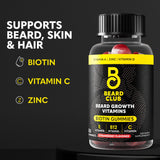 The Beard Club Biotin gominolas, etiqueta clara para dosis diaria