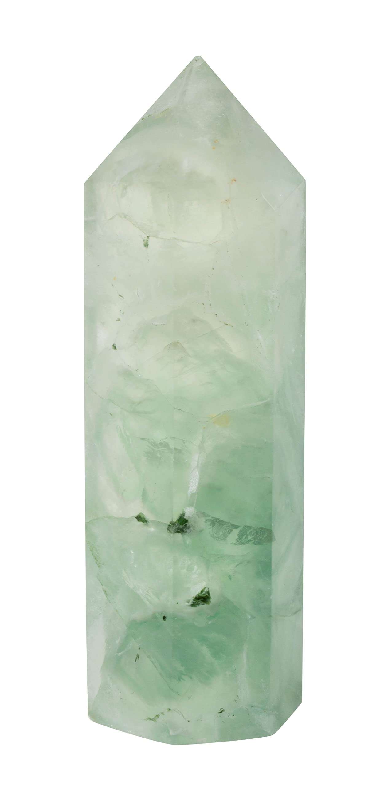The Chrysalis Stone fluorita punta de 3,5–5 pulgadas para claridad mental y armonía