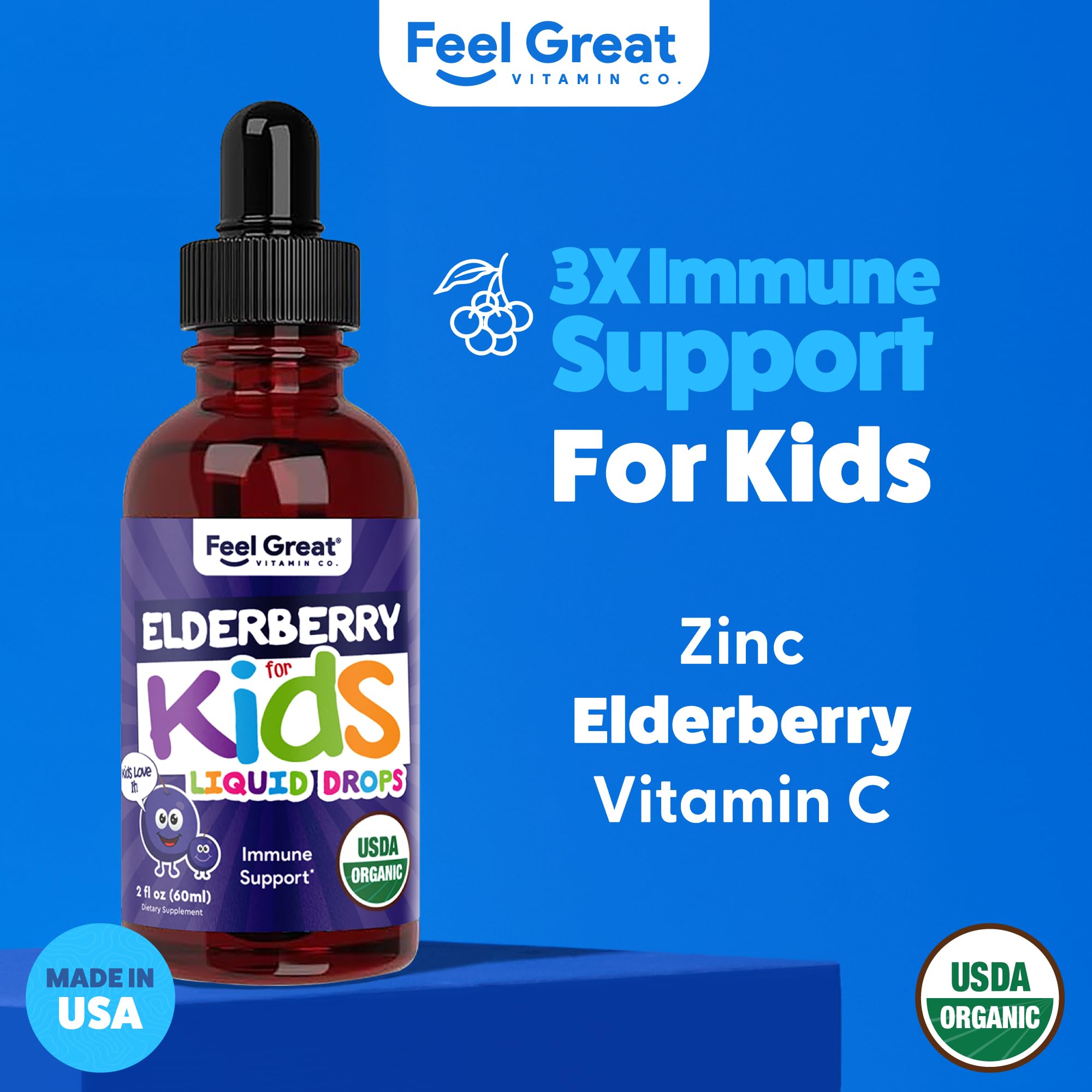 The Feel Great Sambucus con zinc y vitamina C para apoyo diario