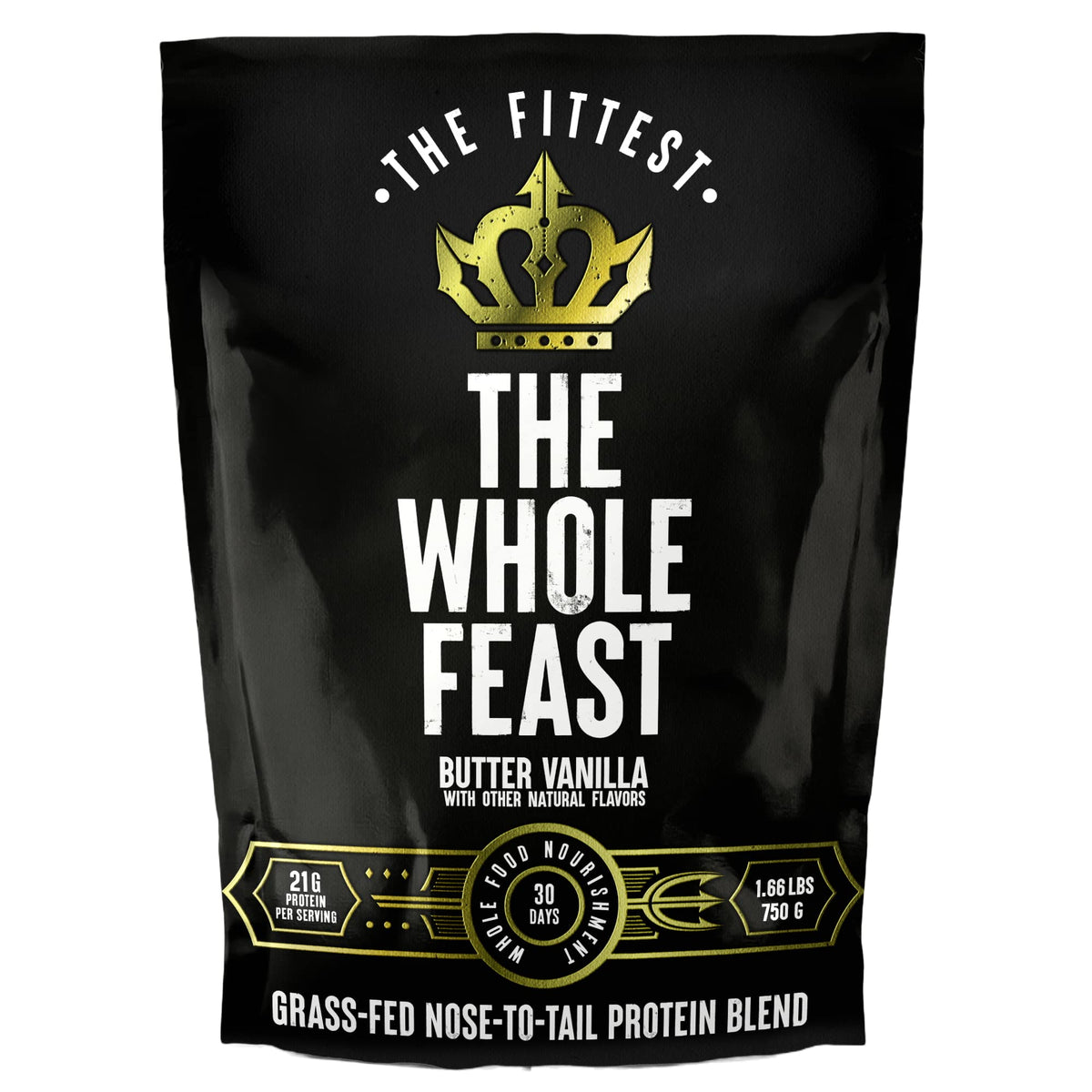 The Fittest Ever Whole Feast en polvo, sabor mantequilla vainilla, para apoyo muscular
