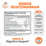 Cápsulas Genius Glucomanano para saciedad y comodidad estomacal en cualquier momento.