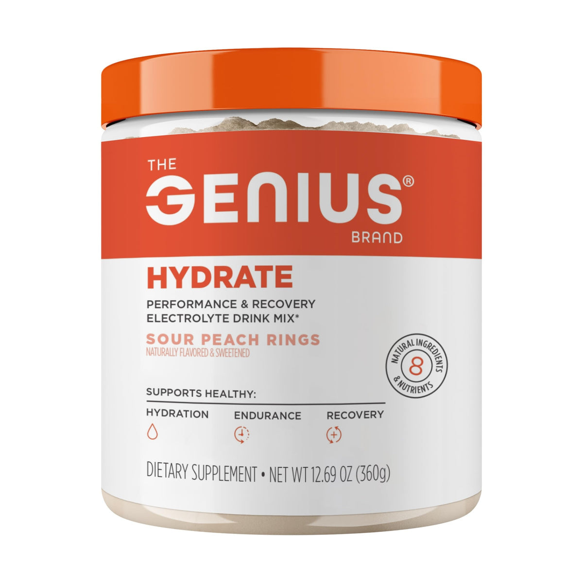 Genius Hydrate botella sabor durazno ácido para hidratación diaria