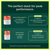 Mezcla de Genius Muscle con agua fría para entrenar.