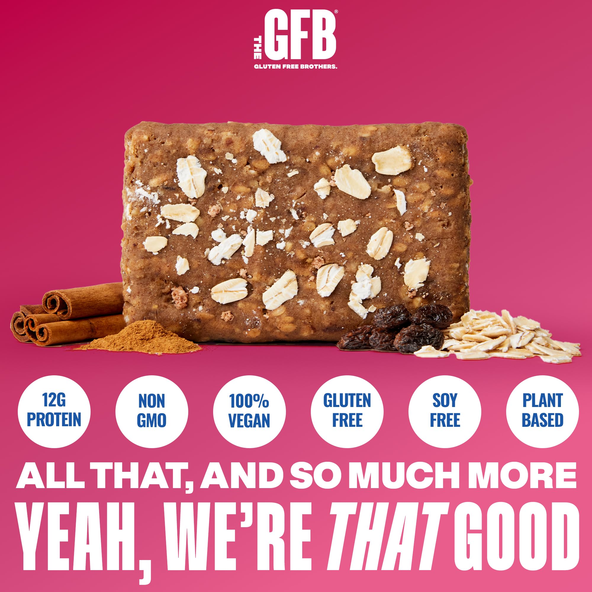 The GFB barras proteína avena pasas envase de 12 unidades para porciones convenientes