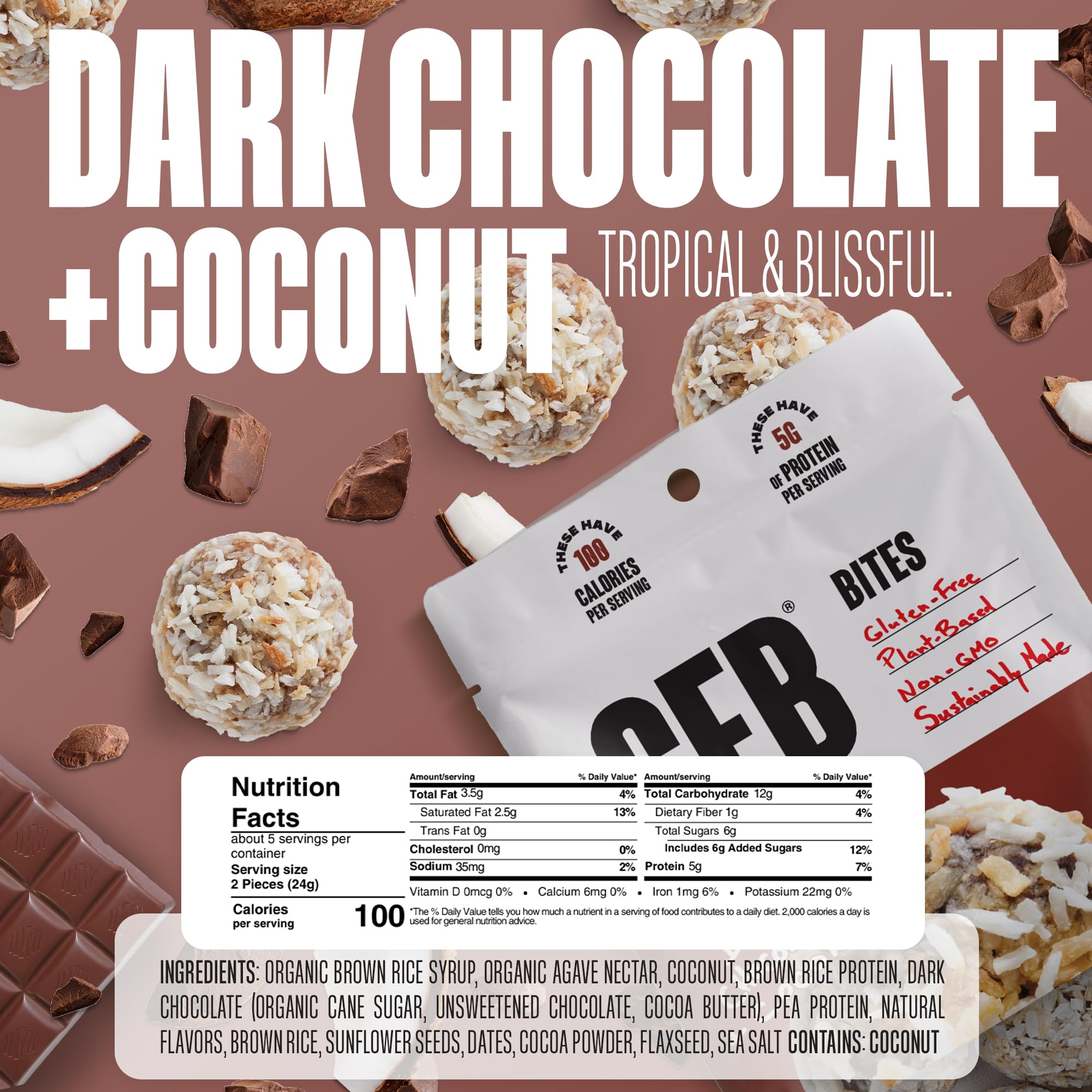 The GFB bocaditos proteina chocolate oscuro coco, tentación intensa para meriendas