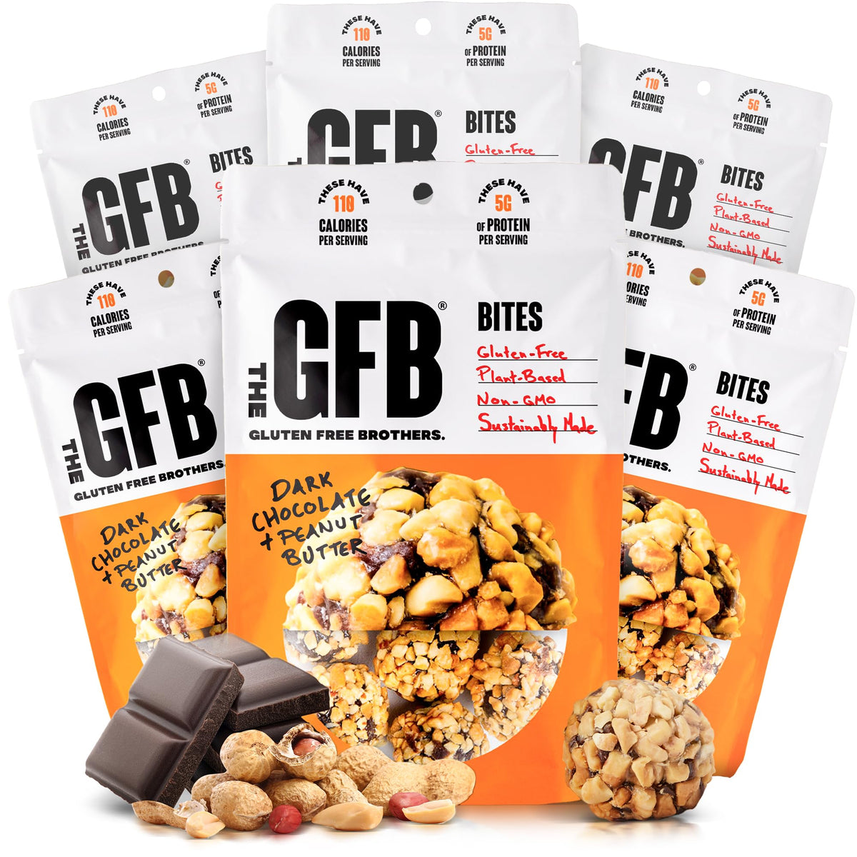 The GFB Bocados chocolate amargo cacahuete, snack energético y delicioso