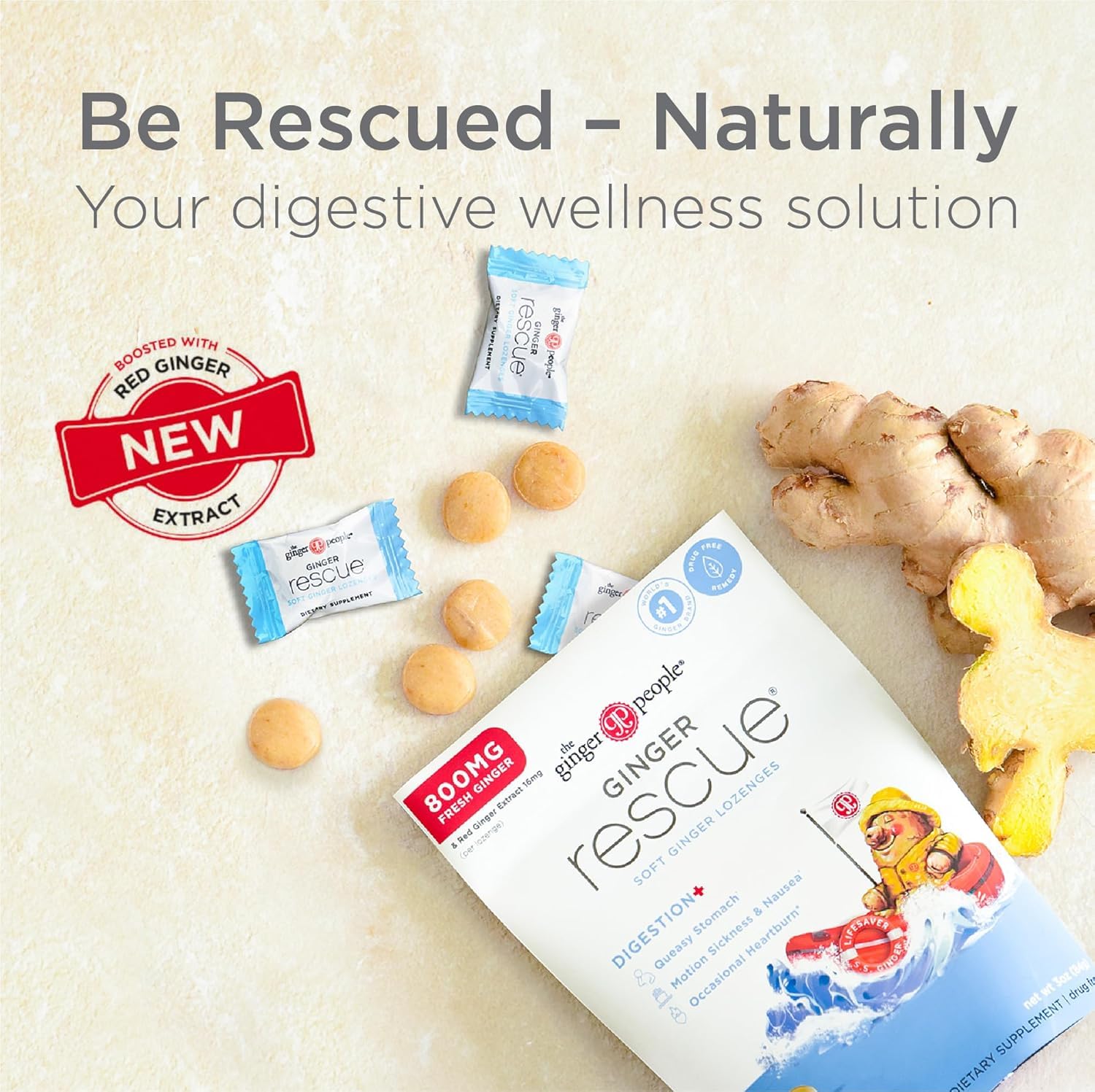 The Ginger People Ginger Rescue: ingredientes naturales para bienestar digestivo
