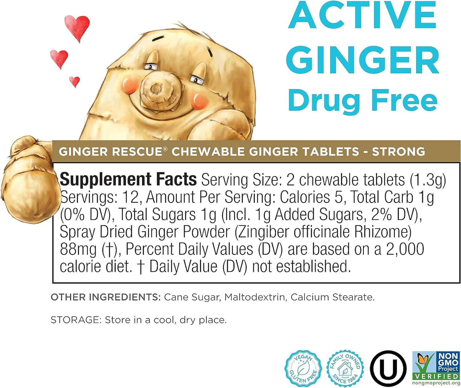 The Ginger People Rescue Strong, etiqueta, destaca aroma picante y uso en bebidas.