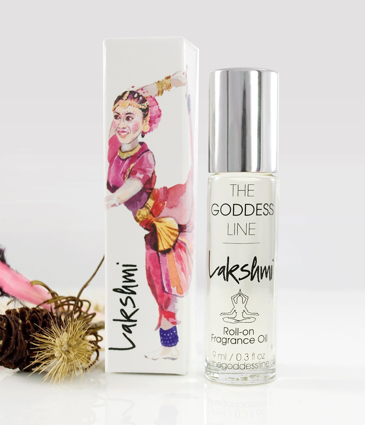Lakshmi de The Goddess Line, fragancia en rodillo para botella, ideal para ritual diario de bienestar