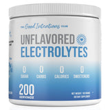 The Good Intentions Club electrolitos sin sabor, bote de 200 porciones para hidratación diaria.