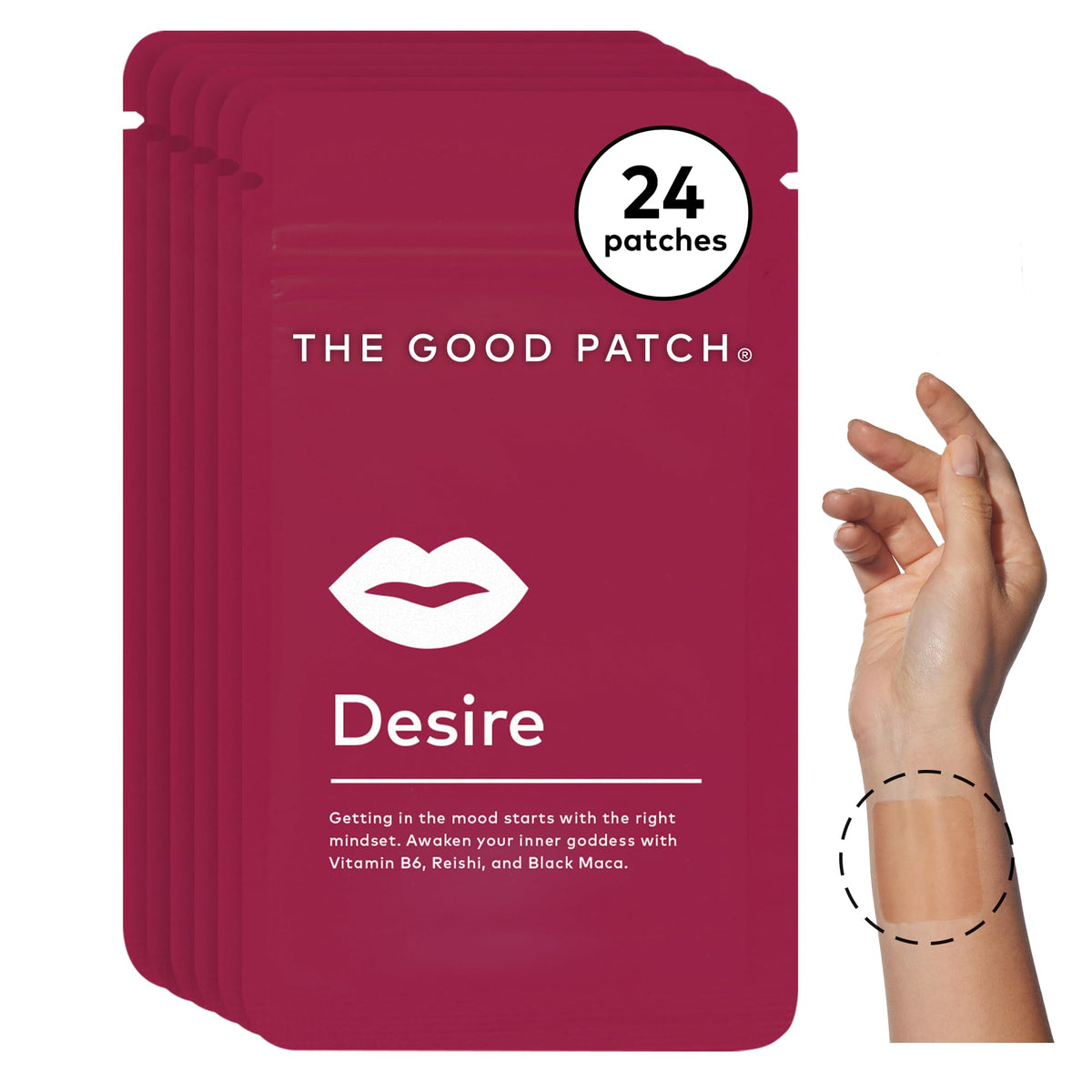 Parche Desire de The Good Patch para uso diario, discreto y cómodo.