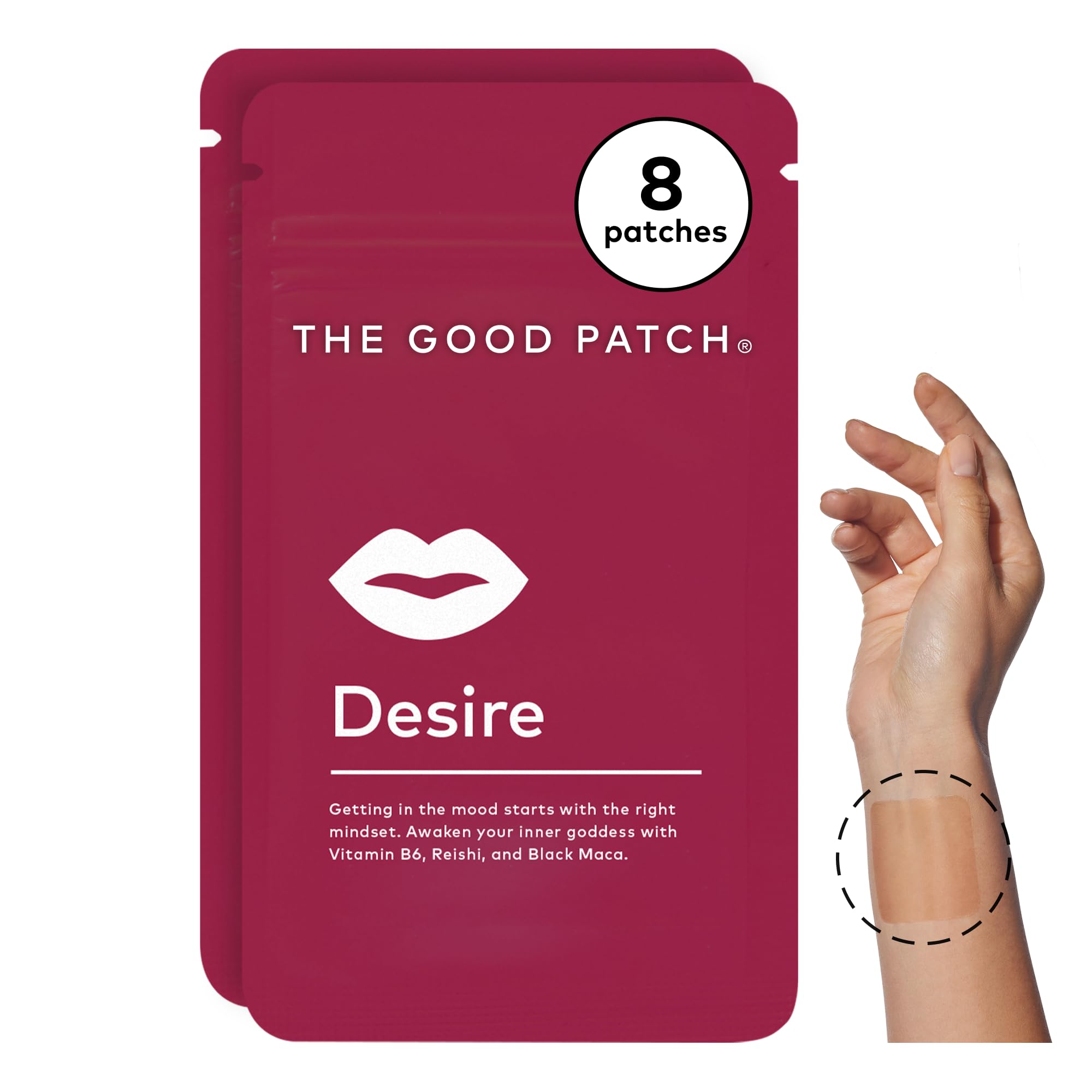 The Good Patch Desire parches empaque: práctico estuche para llevar y usar en cualquier momento.