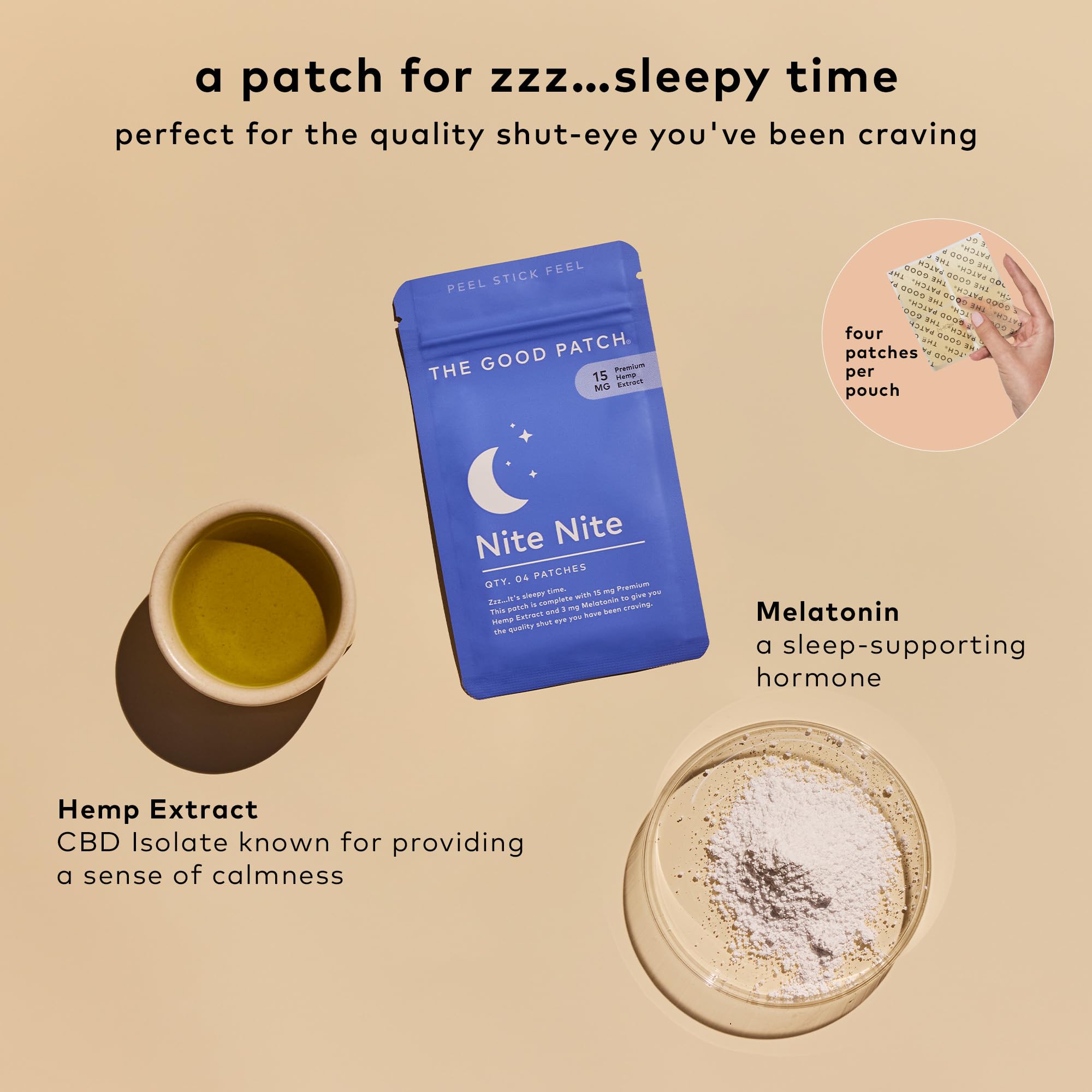 The Good Patch Nite Nite, parche aplicado en la piel para descanso nocturno natural