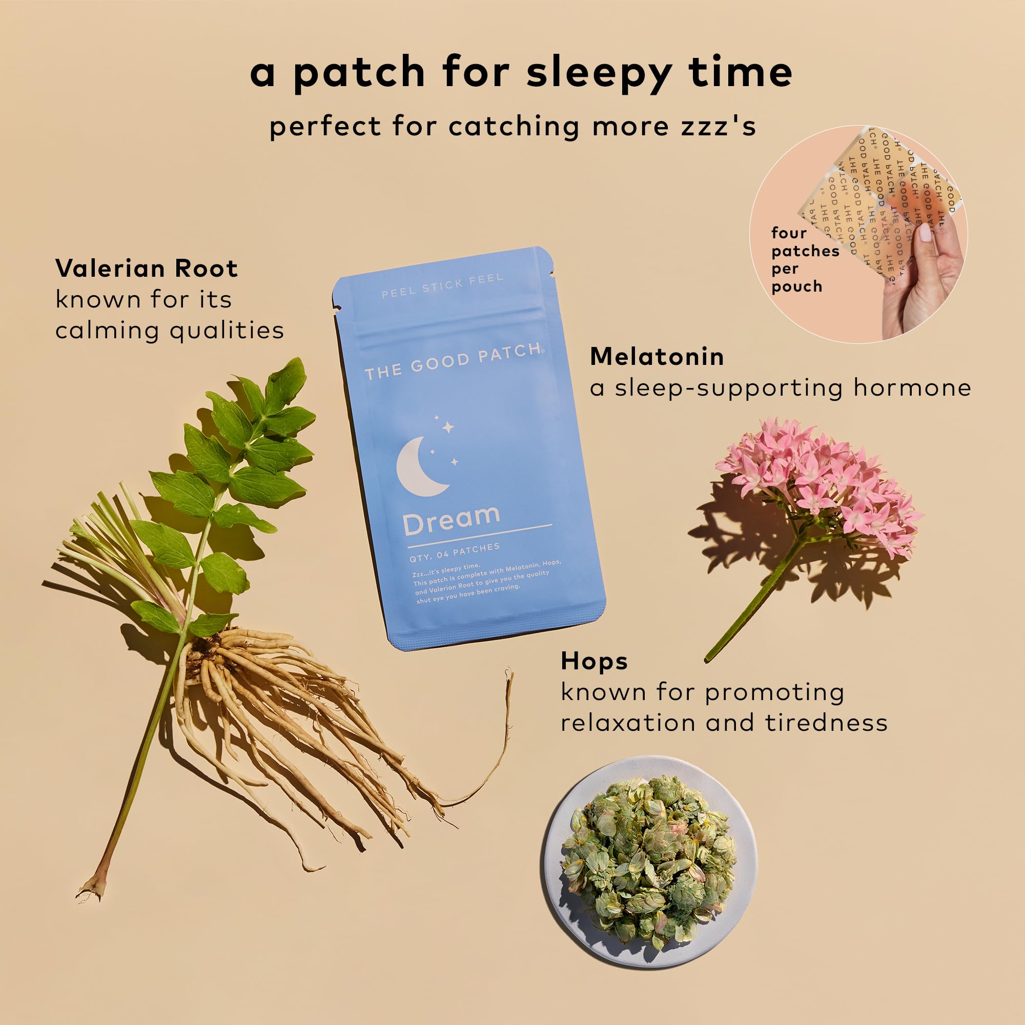 The Good Patch parche sueño hierbas hop valeriana: enfoque natural para relajación nocturna