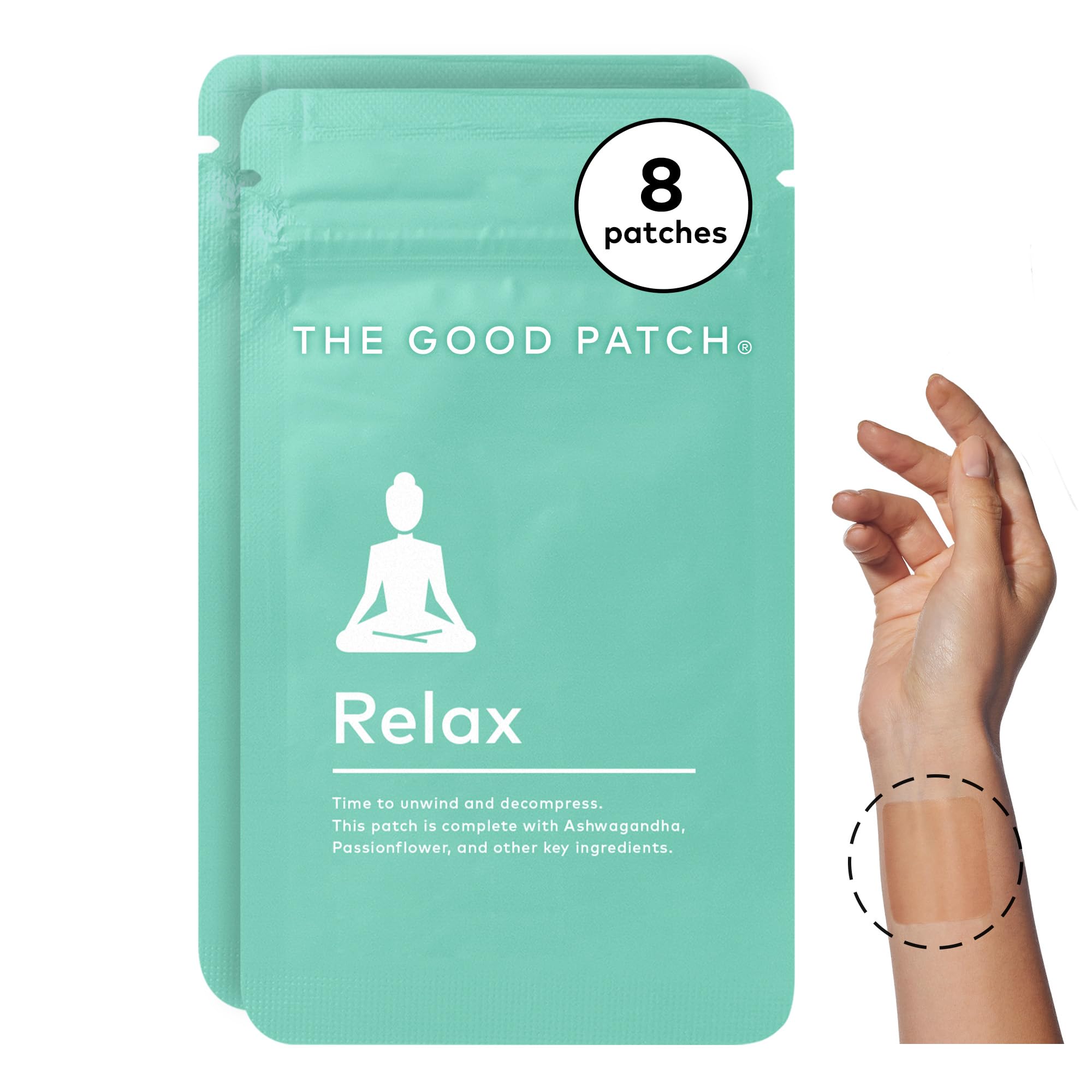 The Good Patch Relax parches relajantes con ashwagandha para apoyo suave durante el día