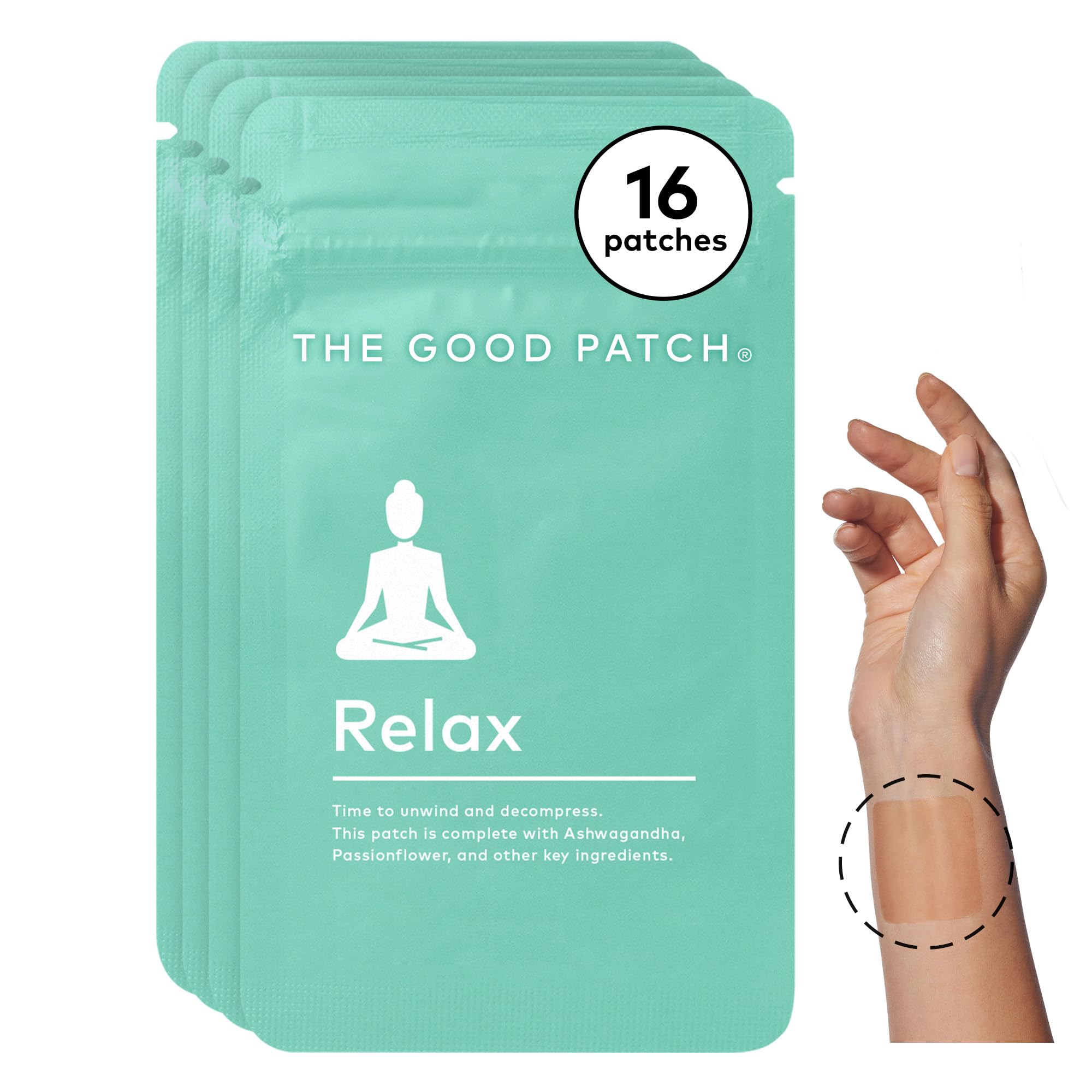 Parche relajante The Good Patch para apoyo al descanso en días estresantes.