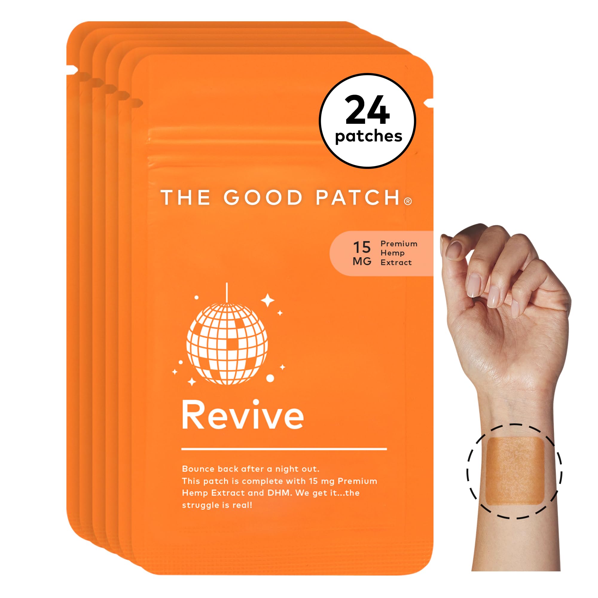 The Good Patch Revive parche recuperación cáñamo para volver a la rutina tras una noche