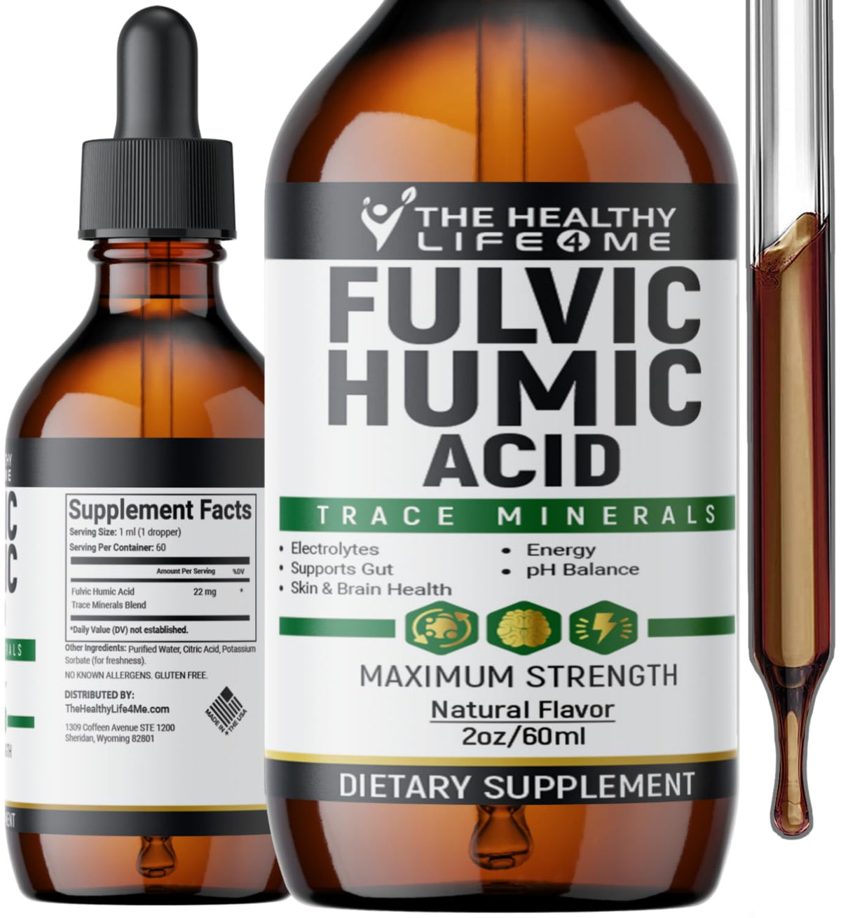 The Healthy Life 4 ME acido fúlvico 72 botella para soporte nutricional