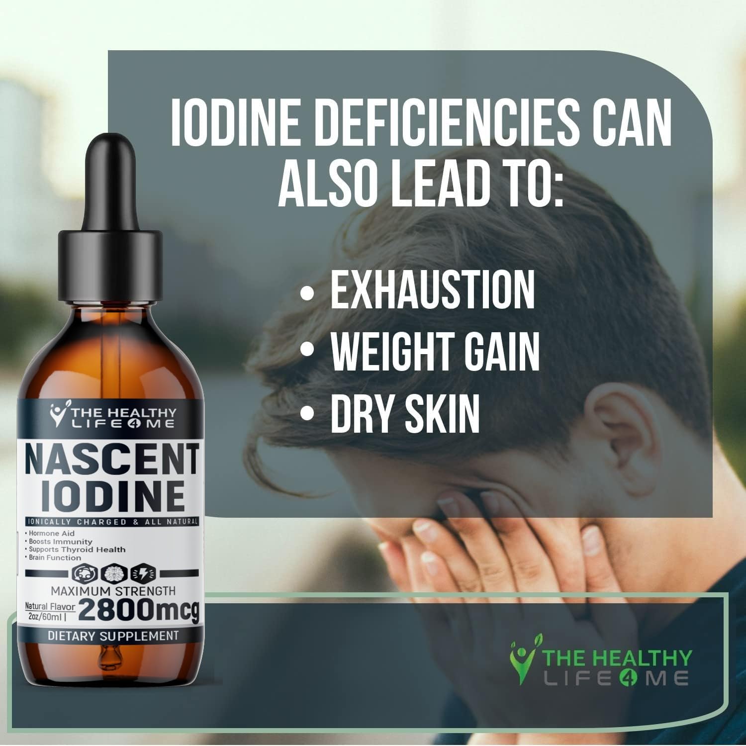 Color claro de Nascent Iodine facilita verter la dosis.