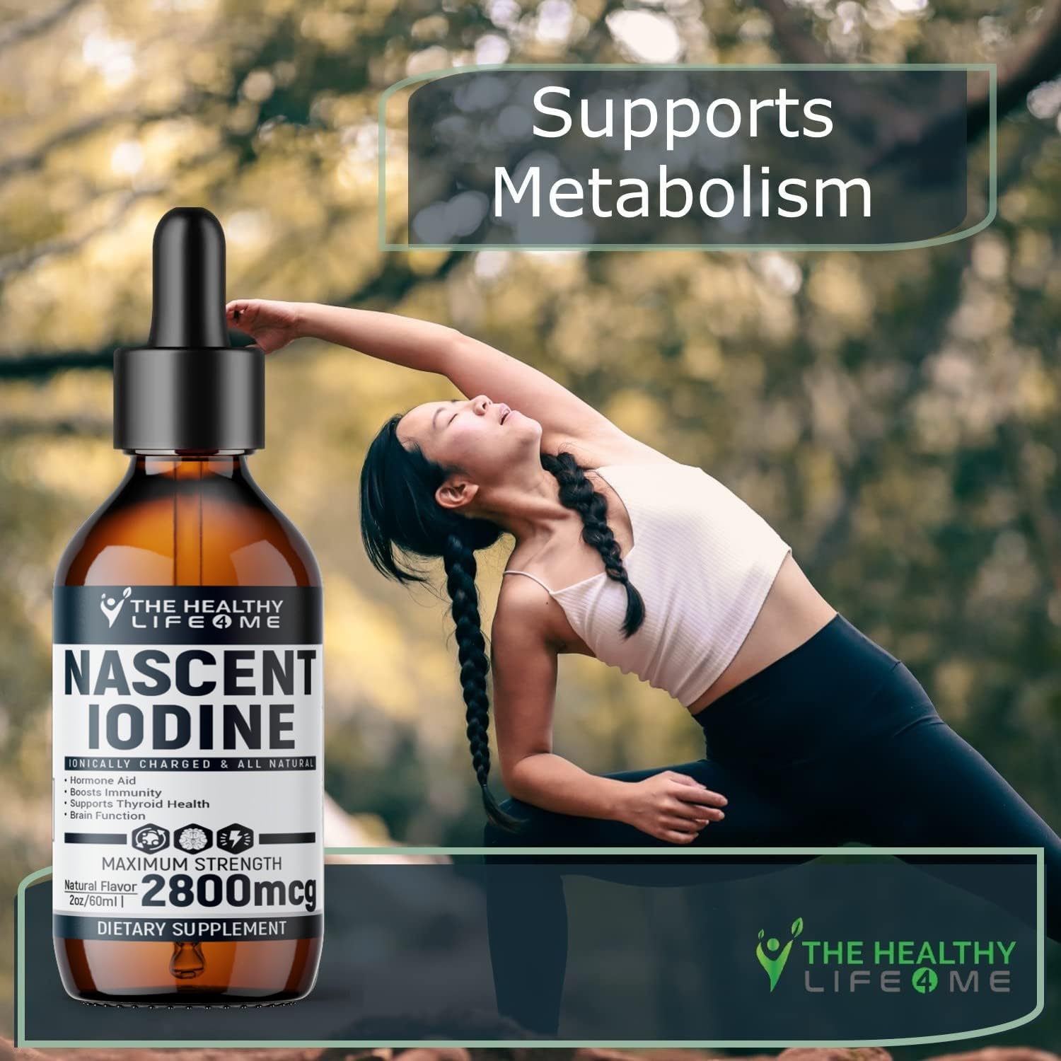 Frasco de Nascent Iodine de 2 onzas para complemento diario.