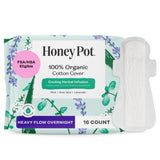 The Honey Pot absorbentes herbales para flujo fuerte: protección nocturna con alas y sensación fresca.