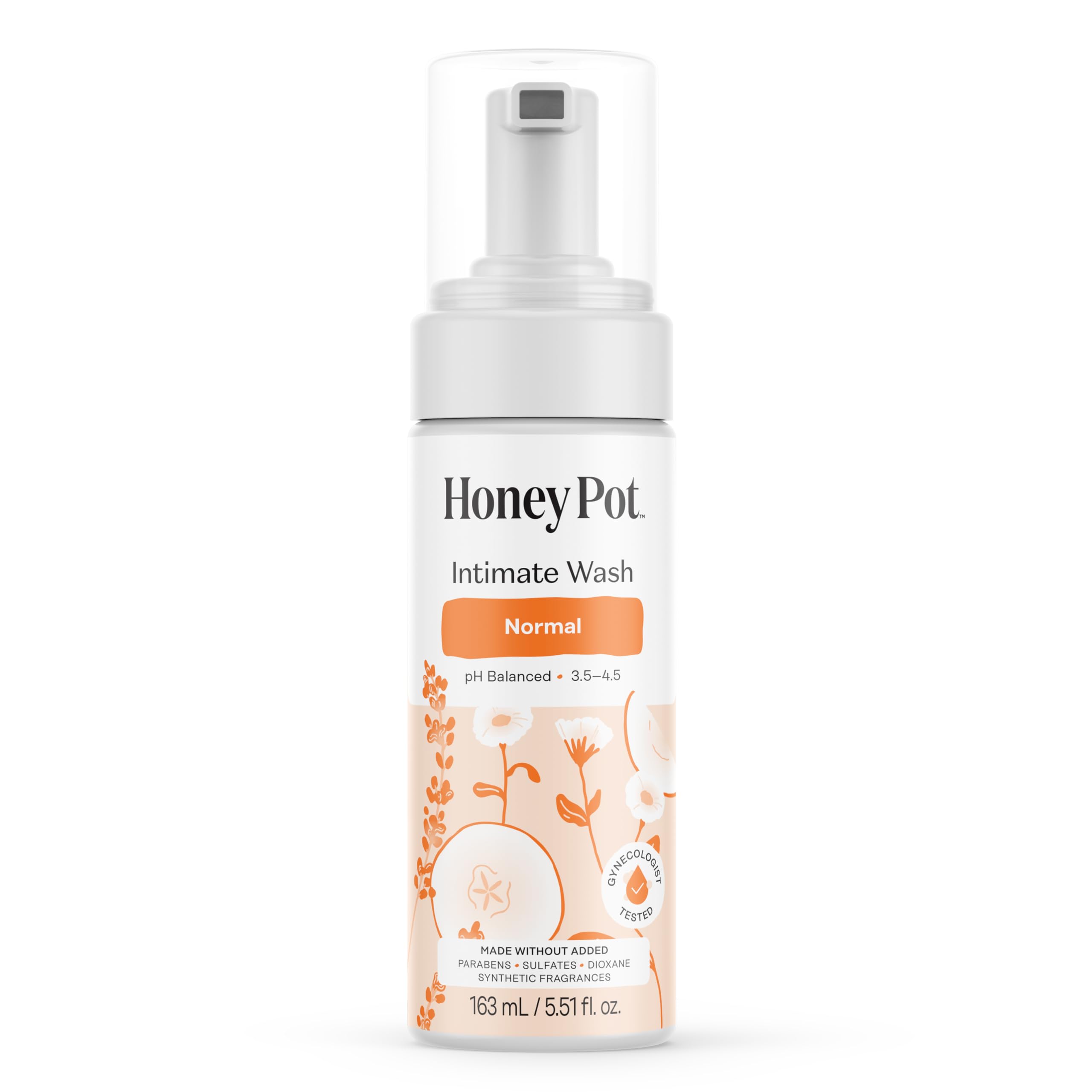The Honey Pot Balance botella espumosa para higiene íntima suave.