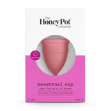 The Honey Pot Company taza menstrual en uso, protección reutilizable para períodos