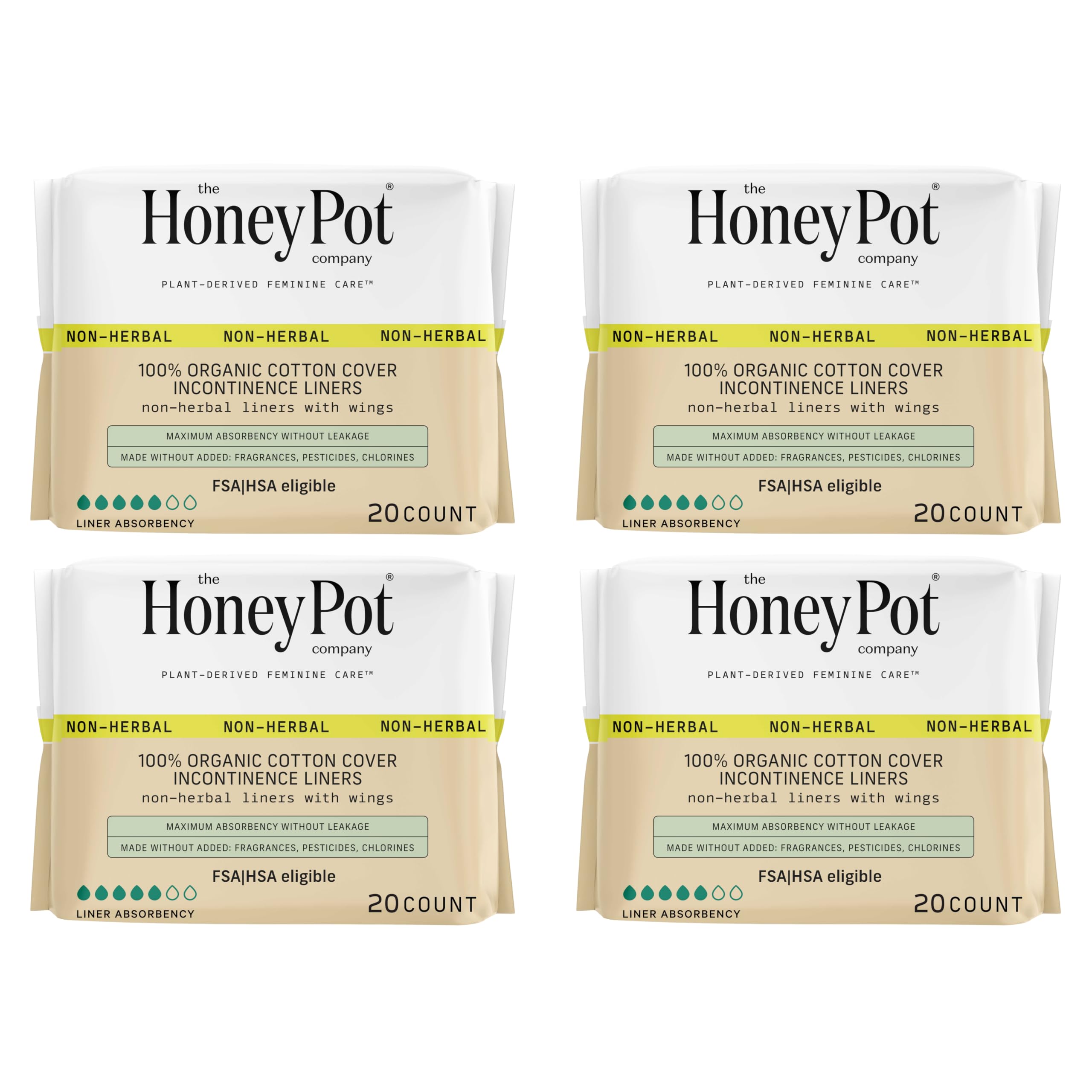 The Honey Pot Company protector incontinencia para mujer con cobertura de algodón orgánico, uso diario.