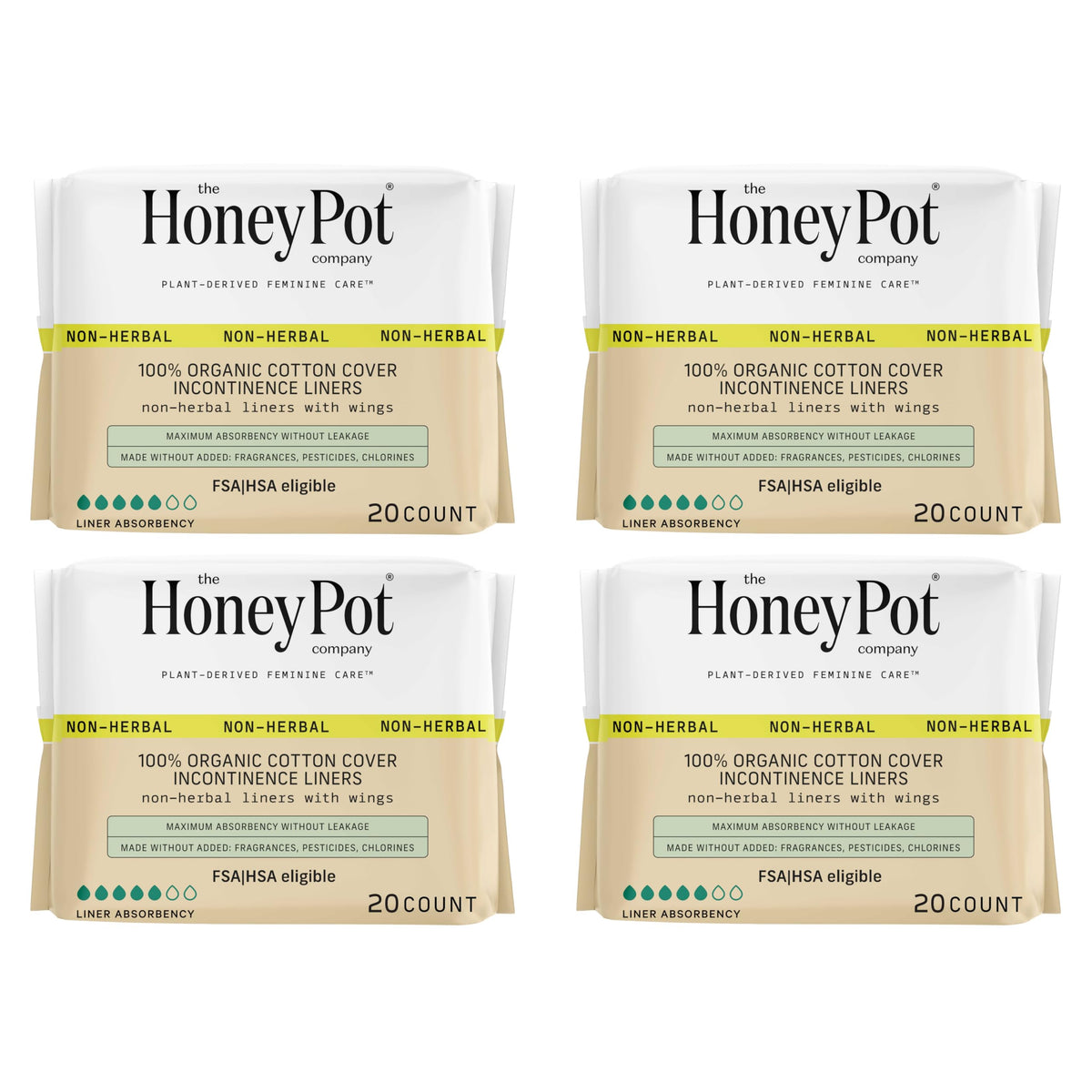 The Honey Pot Company protector incontinencia para mujer con cobertura de algodón orgánico, uso diario.