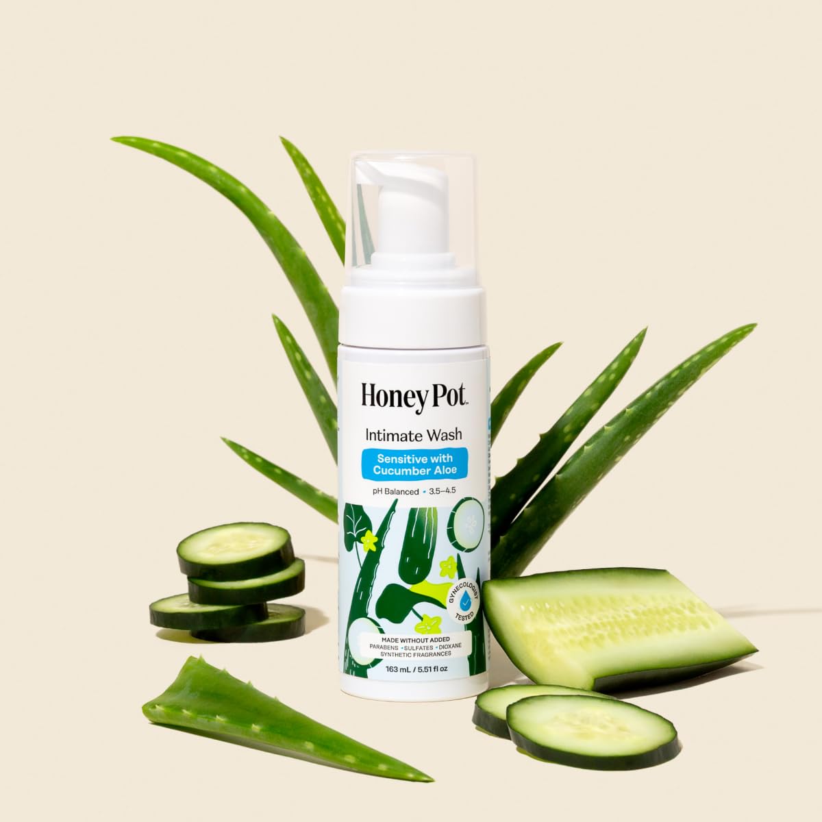 Producto de The Honey Pot Company probado dermatológicamente.