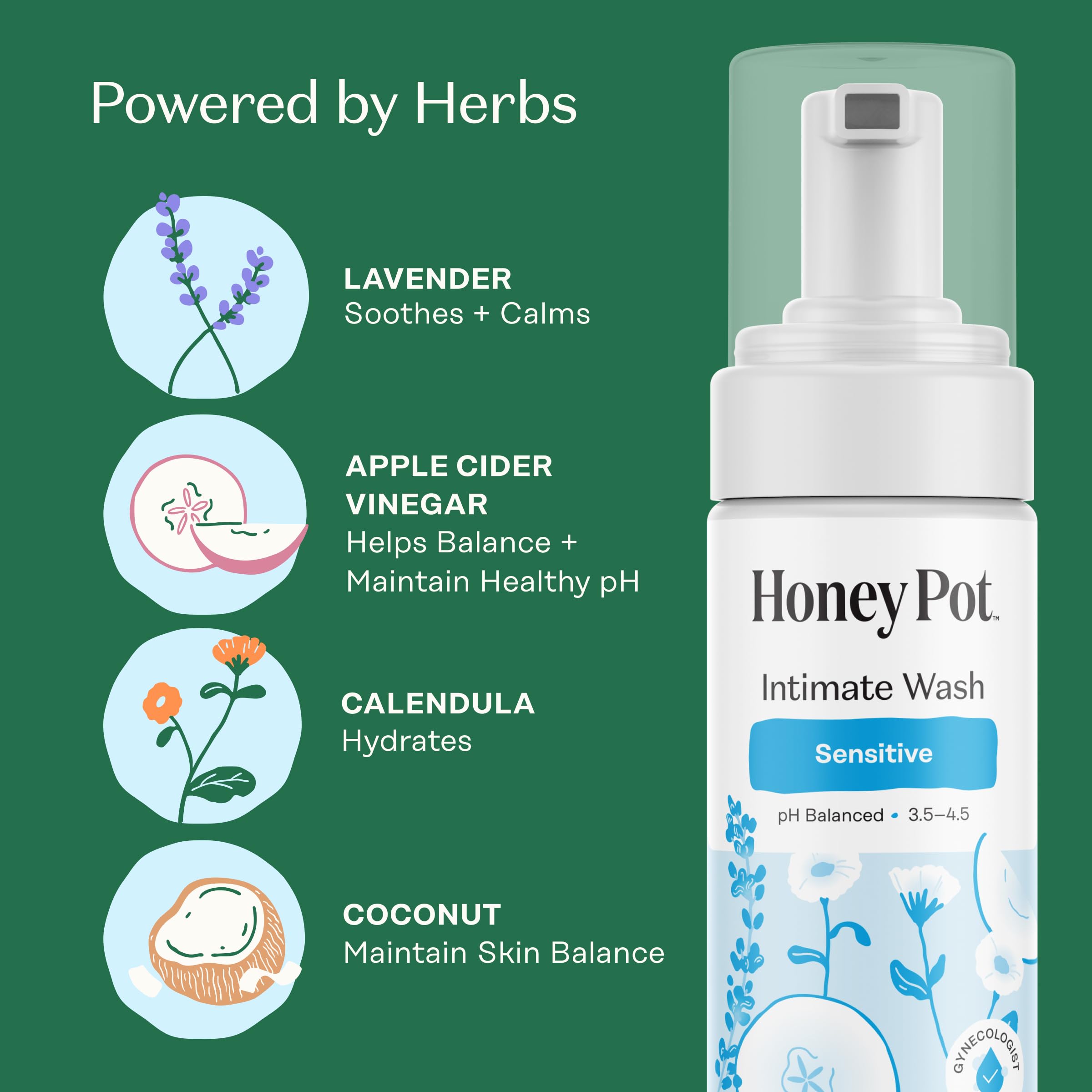 The Honey Pot Company vinagre de manzana para equilibrio de pH en botella