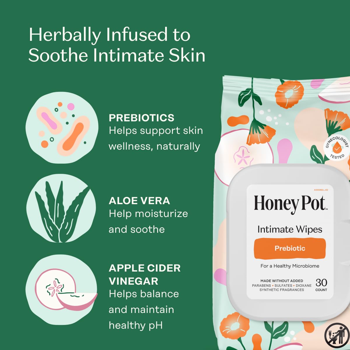 Hidratación suave para la piel con prebióticas de The Honey Pot