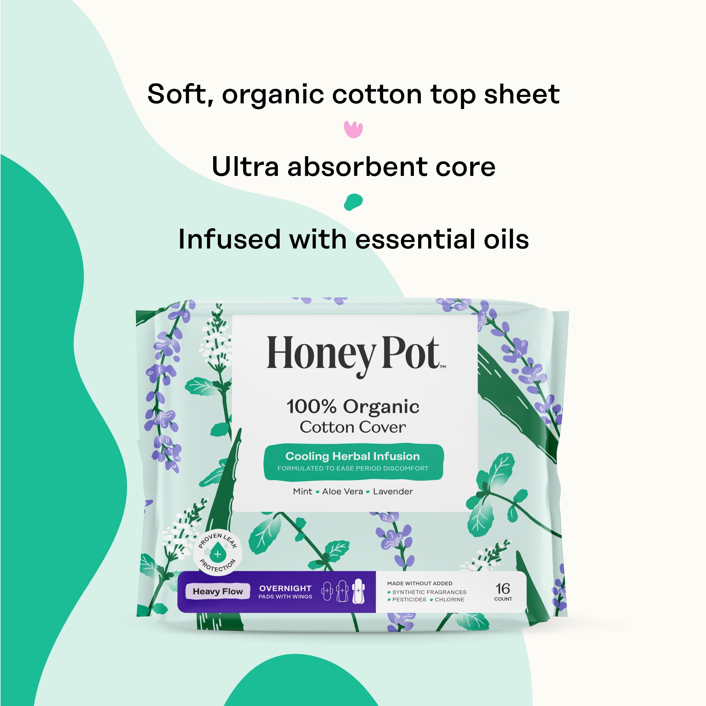 The Honey Pot infusión herbal lavanda rosa aloe menta para sensación refrescante.