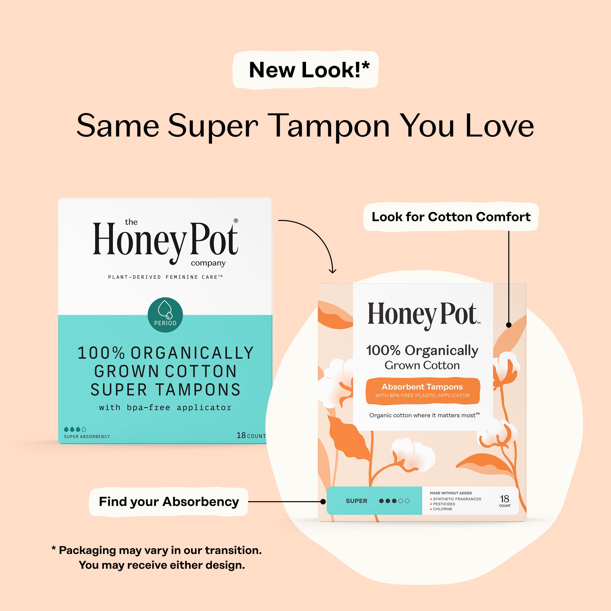 The Honey Pot tampón con aplicador de bio plástico suave facilita la inserción